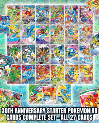 Pokémon 30th Anniversary Starter Pokémon AR Cards Complete Set – All 27 Cards | Japanese Pokemon Single Card