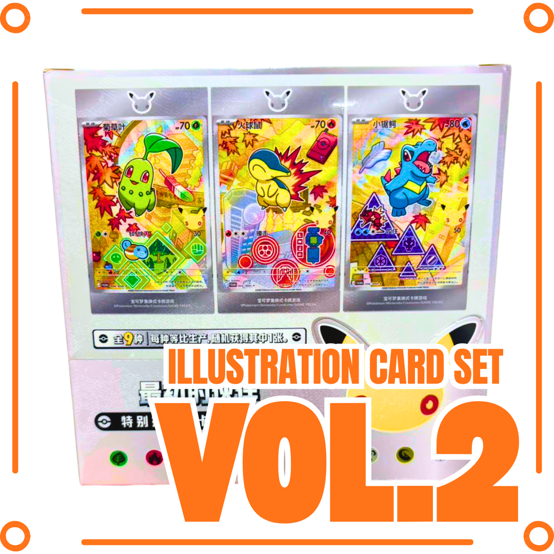 {Box of 8} Pokémon 30th Starter Illustration Card Set Vol.2