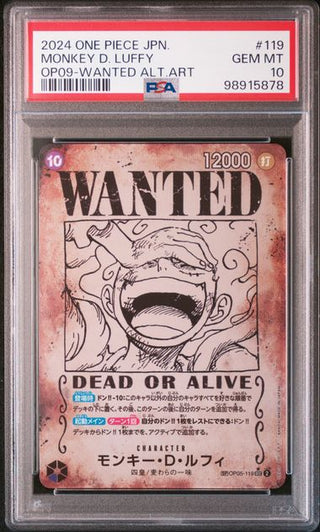 [PSA 10] {OP05 - 119 - SP} MONKEY D. LUFFY | Japanese One Piece Card PSA Grading - PokeNinJapan