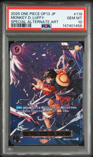 [PSA 10] {OP09 - 119 - SP} MONKEY D. LUFFY | Japanese One Piece Card PSA Grading - PokeNinJapan