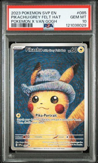 [PSA 10]{085}PIKACHU/GREY FELT HAT | Japanese Pokemon Card PSA Grading - PokeNinJapan
