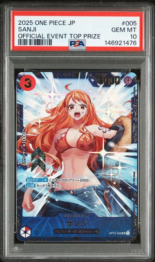 [PSA 10]{OP10-005} SANJI | Japanese One Piece Card PSA Grading - PokeNinJapan