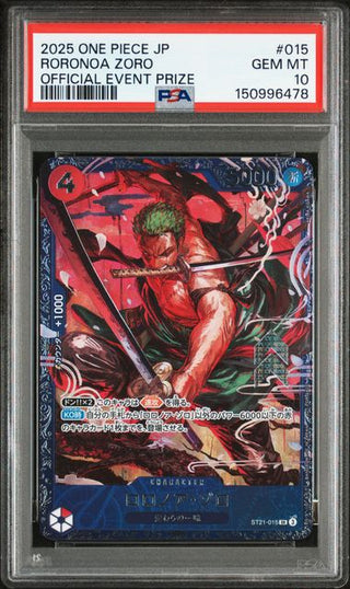 [PSA 10]{ST21 - 015} RORONOA ZORO | Japanese One Piece Card PSA Grading - PokeNinJapan